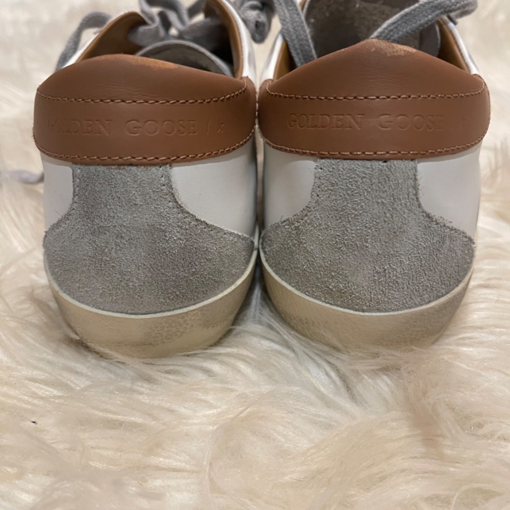 Golden Goose Super-Star White Vacchetta Tan Suede Patch - Picture 5 of 9
